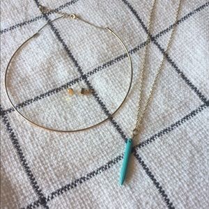 Gold and turquoise jewelry set